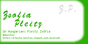 zsofia pleitz business card